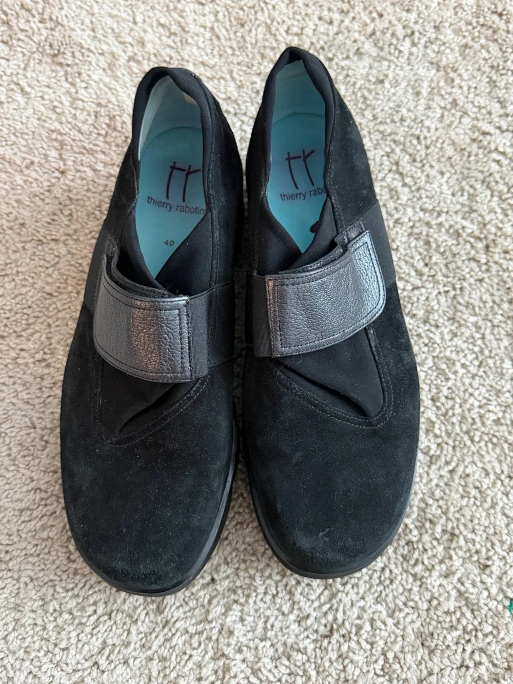 Thierry Rabotin Abra black suede slip-on shoes size 40 (US 9.5)